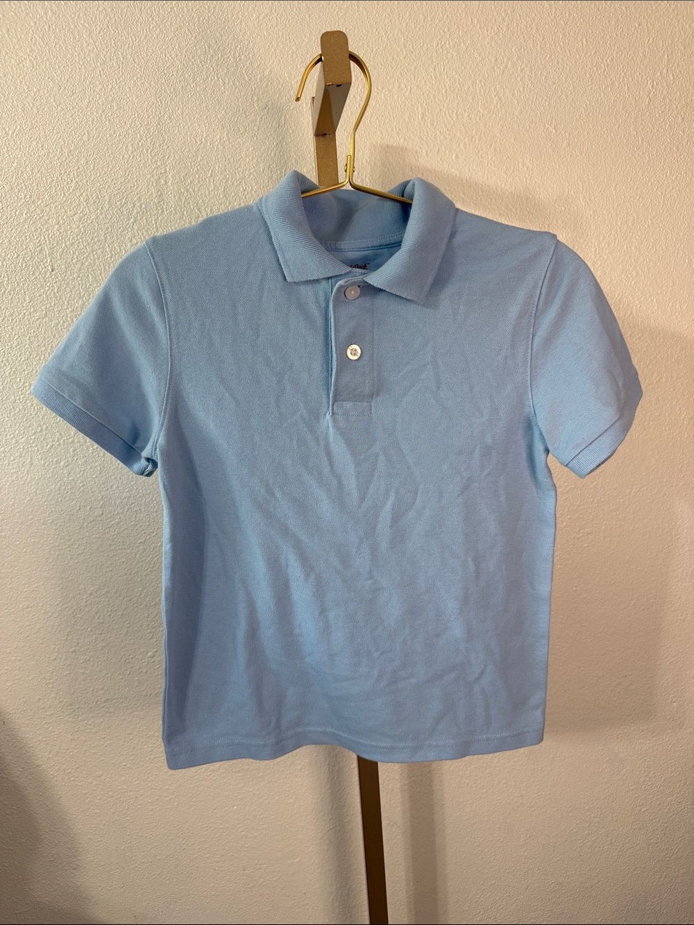Light Blue Kids Polo Shirt - Classic Short Sleeve- School uniform- Small (5/6)